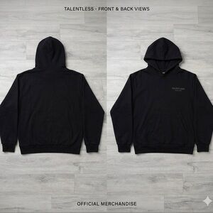 Talentless Mens Circle Logo Hoodie in Black - Size Medium